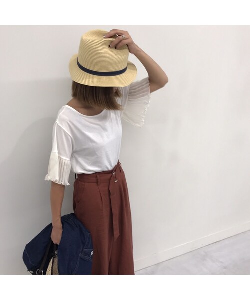 copine（コピン）の「プリーツ切り替えフレアスリーブトップス（3color）【クリックポスト対象商品】（Tシャツ/カットソー・レディース・その他）」の4枚目の写真
