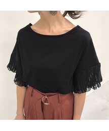 copine | プリーツ切り替えフレアスリーブトップス（3color）【クリックポスト対象商品】(Tシャツ/カットソー)