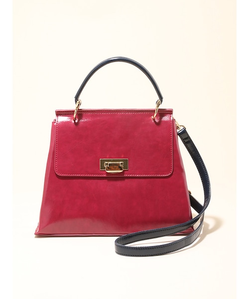 31 Sons de mode（トランテアン　ソン　ドゥ　モード）の「★6/19(月)13時までポイント5倍★ワンハンドルバッグ（バッグ・レディース・ピンク/キャメル/ネイビー・フリー）」の2枚目の写真