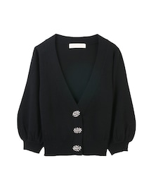31 Sons de mode | ★6/19(月)13時までポイント5倍★パフ袖ビジューボタンカーデ＆クルーネック半袖ニット《予約アイテム》(トップス)