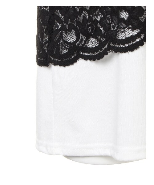 INGNI(イング)の「レースキャミ+フレア袖Tシャツ/SET(トップス・レディース・オフホワイト/ボーダー/クロ/ローズピンク/マスタード・M)」の5枚目の写真