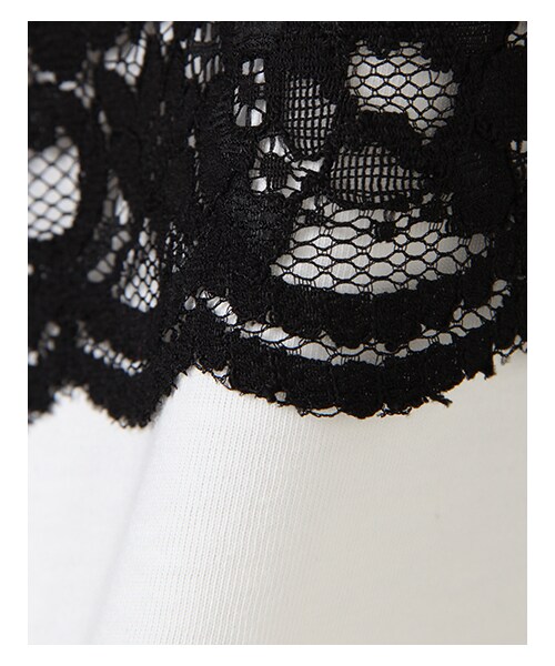 INGNI(イング)の「レースキャミ+フレア袖Tシャツ/SET(トップス・レディース・オフホワイト/ボーダー/クロ/ローズピンク/マスタード・M)」の6枚目の写真