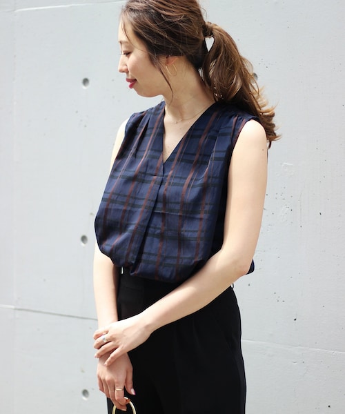 Spick &amp; Span - Spick and Span フロントギャザーノースリーブブラウス Spick & Span フロントギャザーノースリーブブラウス【☆美品