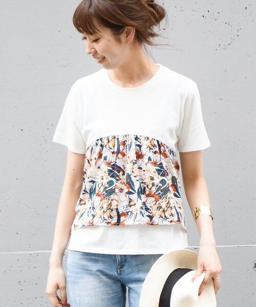 Spick & Span（スピックアンドスパン）の「プリントレイヤードT◆（トップス・ブラック/フリー/在庫あり）」の2枚目の写真