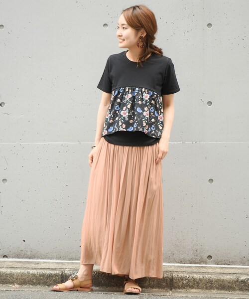 Spick & Span（スピックアンドスパン）の「プリントレイヤードT◆（トップス・ブラック/フリー/在庫あり）」の17枚目の写真