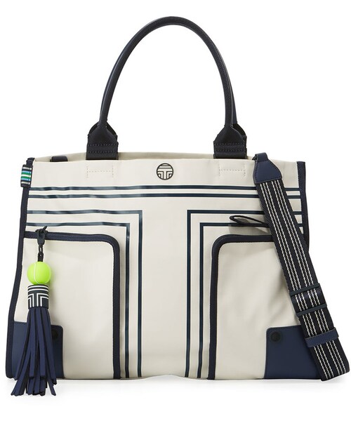 Tory Sport(トリースポーツ)の「Tory Sport Tennis Coated East-West Gym Tote Bag, Neutral/Multi(トートバッグ・レディース・NEUTRAL PATTERN・One Size)」の4枚目の写真