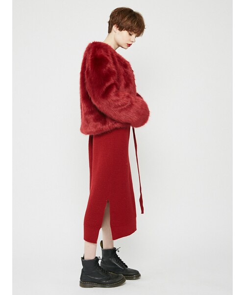 jouetie（ジュエティ）の「ショートファーコート（ジャケット/アウター・レディース・ブラック/レッド/ミントグリーン）」の7枚目の写真