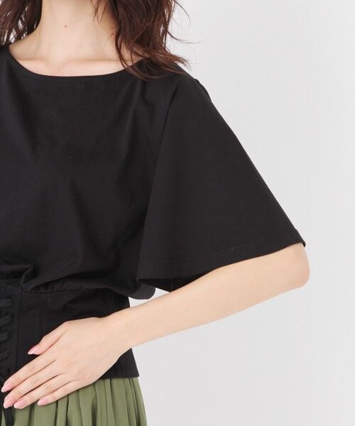 Andemiu(アンデミュウ)の「コルセットTシャツ(トップス・オフホワイト/ブラック)」の9枚目の写真