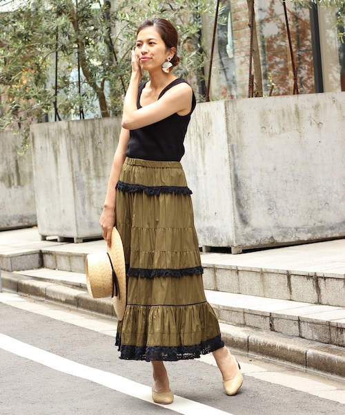 IENA LA BOUCLE SATIN BIO BIG リボンスカート イエナ IENA スカート 