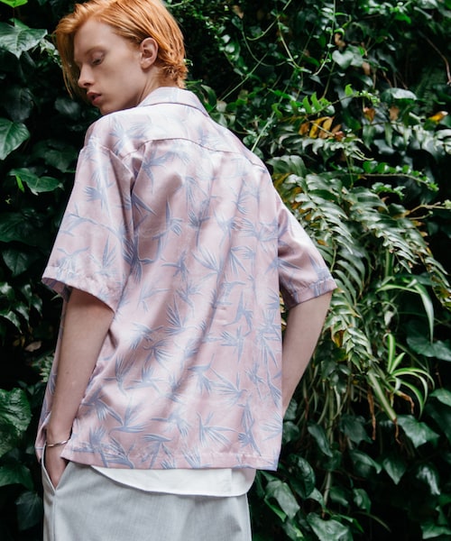 LIDNM（リドム）の「VINTAGEプリントオープンカラーシャツ（シャツ/ブラウス・メンズ・ピンク・S, M, L）」の4枚目の写真