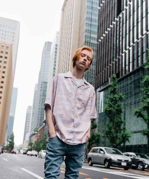 LIDNM（リドム）の「VINTAGEプリントオープンカラーシャツ（シャツ/ブラウス・メンズ・ピンク・S, M, L）」の5枚目の写真