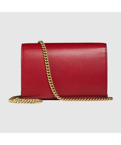 GUCCI(グッチ)の「GG Marmont leather mini chain bag(クラッチバッグ・レディース・black leather/red leather)」の8枚目の写真