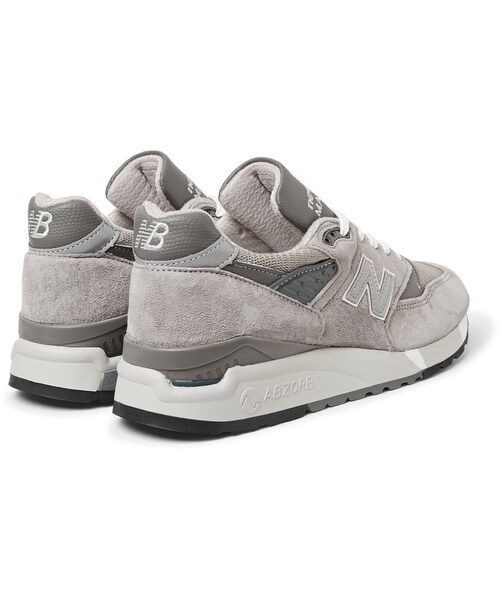 NEW BALANCE（ニューバランス）の「New Balance 998 Suede, Textured-Leather and Mesh Sneakers（スニーカー・メンズ・Gray・UK10/UK10.5/UK11/UK5.5/UK6.5/UK7/UK7.5/UK8/UK8.5/UK9/UK9.5）」の2枚目の写真
