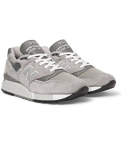 NEW BALANCE（ニューバランス）の「New Balance 998 Suede, Textured-Leather and Mesh Sneakers（スニーカー・メンズ・Gray・UK10/UK10.5/UK11/UK5.5/UK6.5/UK7/UK7.5/UK8/UK8.5/UK9/UK9.5）」の5枚目の写真
