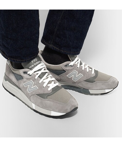 NEW BALANCE（ニューバランス）の「New Balance 998 Suede, Textured-Leather and Mesh Sneakers（スニーカー・メンズ・Gray・UK10/UK10.5/UK11/UK5.5/UK6.5/UK7/UK7.5/UK8/UK8.5/UK9/UK9.5）」の3枚目の写真