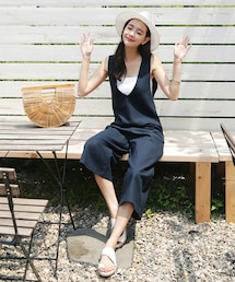 DHOLIC | Vネックスリーブレスワイドオールインワン(つなぎ/オールインワン)