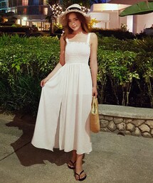 DHOLIC | シャーリングスリーブレスロングワンピース(ワンピース)