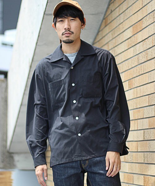 MIND BLOW（マインドブロウ）の「ブロードオープンカラーシャツ（開襟）（シャツ/ブラウス・メンズ・ホワイト/ブラック/ネイビー・S/M/L）」の5枚目の写真