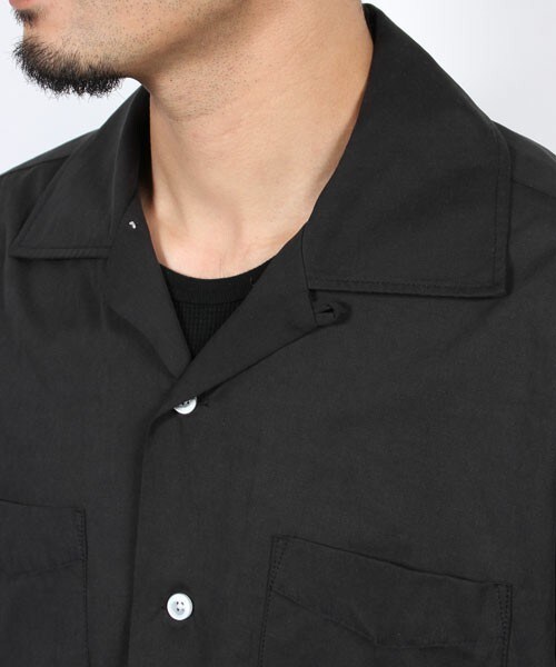 MIND BLOW（マインドブロウ）の「ブロードオープンカラーシャツ（開襟）（シャツ/ブラウス・メンズ・ホワイト/ブラック/ネイビー・S/M/L）」の10枚目の写真