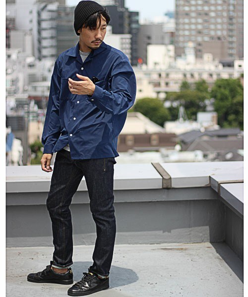 MIND BLOW（マインドブロウ）の「ブロードオープンカラーシャツ（開襟）（シャツ/ブラウス・メンズ・ホワイト/ブラック/ネイビー・S/M/L）」の3枚目の写真