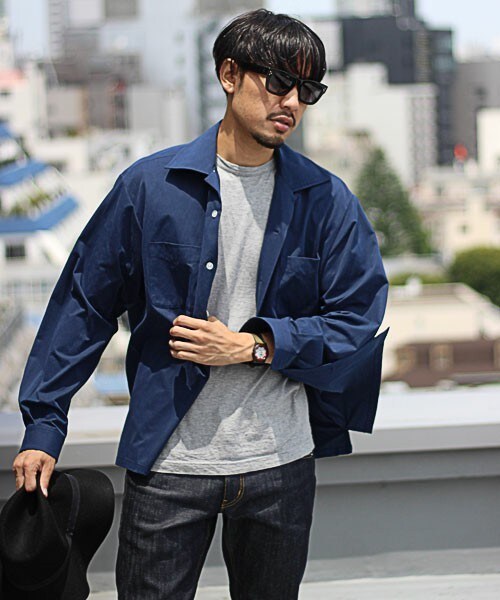 MIND BLOW（マインドブロウ）の「ブロードオープンカラーシャツ（開襟）（シャツ/ブラウス・メンズ・ホワイト/ブラック/ネイビー・S/M/L）」の4枚目の写真