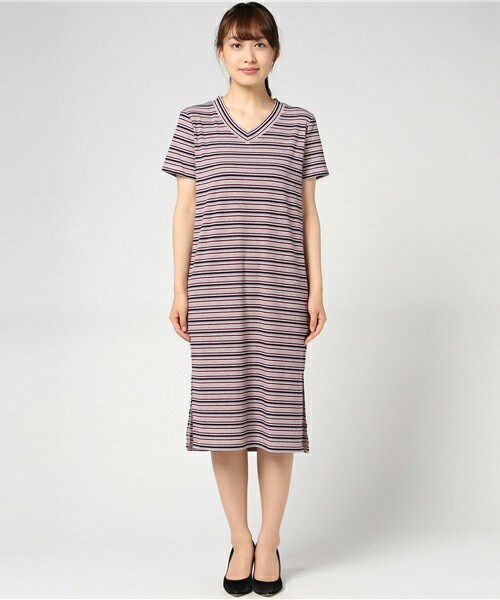 archives（アルシーヴ）の「ボーダーワンピース（ワンピース・レディース・グレー/ベージュ/ネイビー・MEDIUM）」の4枚目の写真