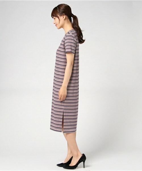 archives（アルシーヴ）の「ボーダーワンピース（ワンピース・レディース・グレー/ベージュ/ネイビー・MEDIUM）」の5枚目の写真