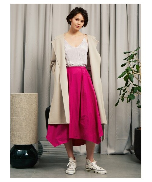 emmi(エミ)の「【emmi atelier】アシメスカート(膝丈スカート・レディース・BRW/BLK/PNK・0/1)」の12枚目の写真