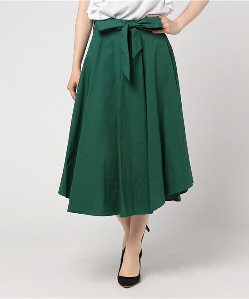 archives（アルシーヴ）の「リボンイレヘムスカート（スカート・レディース・ベージュ/グリーン系その他/ネイビー/ピンク系その他・MEDIUM）」の3枚目の写真