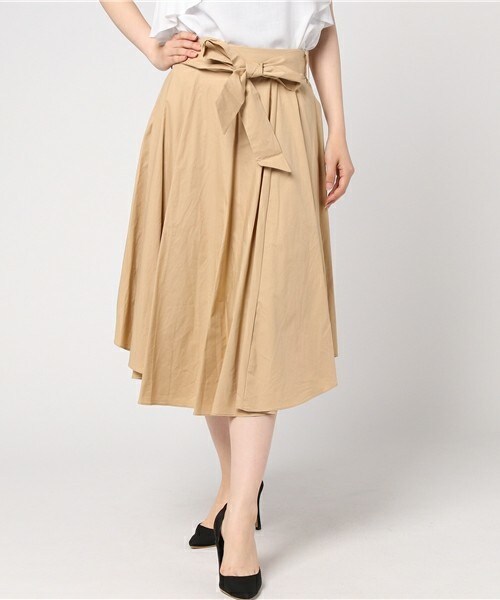 archives（アルシーヴ）の「リボンイレヘムスカート（スカート・レディース・ベージュ/グリーン系その他/ネイビー/ピンク系その他・MEDIUM）」の2枚目の写真