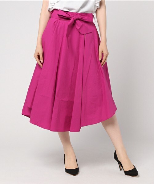 archives（アルシーヴ）の「リボンイレヘムスカート（スカート・レディース・ベージュ/グリーン系その他/ネイビー/ピンク系その他・MEDIUM）」の4枚目の写真