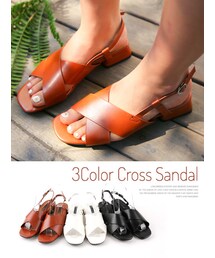 KORMARCH | 3COLORSクロススリングバックサンダル(サンダル)