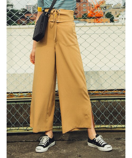 jouetie（ジュエティ）の「コルセットワイドパンツ（パンツ・レディース・ブラック/レッド/ピンク/ベージュ）」の5枚目の写真