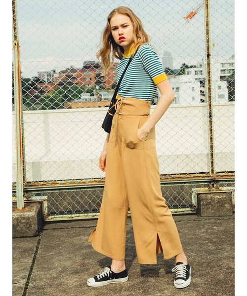 jouetie（ジュエティ）の「コルセットワイドパンツ（パンツ・レディース・ブラック/レッド/ピンク/ベージュ）」の8枚目の写真