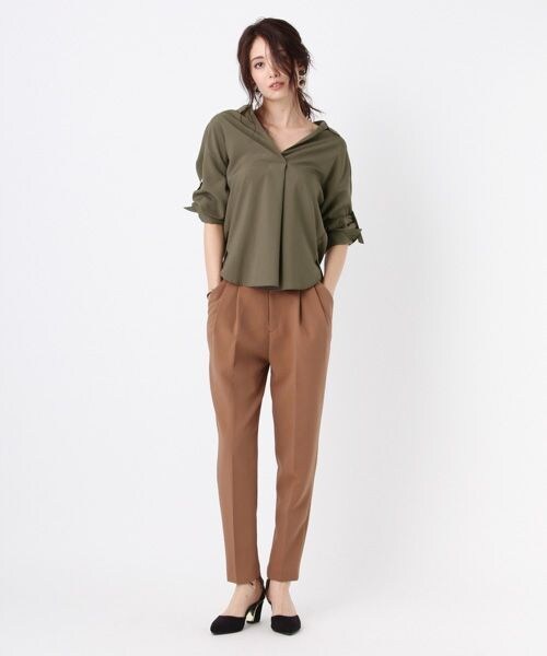 Andemiu（アンデミュウ）の「リボンベルトツキパンツ（パンツ・ブラック/キャメル）」の3枚目の写真