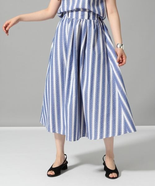 HARE（ハレ）の「ストライプノースリーブプルオーバー×ミモレスカート（ワンピース/ドレス・ブラック/ライトブルー）」の8枚目の写真