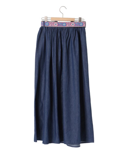 Green　Parks（グリーンパークス）の「【Special Price】sugar spoon ・チロリアンベルト付デニムスカート（スカート・サックスブルー/ネイビー・F）」の3枚目の写真