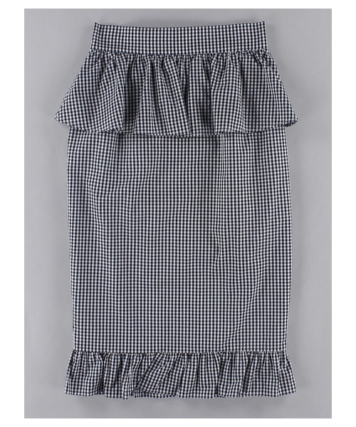 E hyphen world gallery Bon Bon（イーハイフンワールドギャラリーボンボン）の「・ギンガムチェックフリルぺプラムスカート（スカート・ブラック/レッド/ギンガムチェック・S/M）」の8枚目の写真