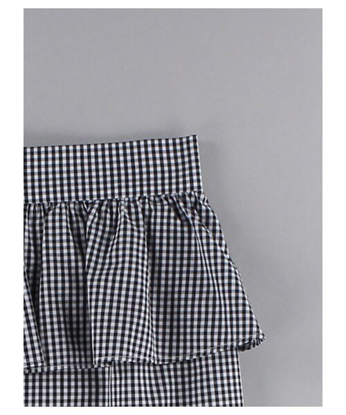 E hyphen world gallery Bon Bon（イーハイフンワールドギャラリーボンボン）の「・ギンガムチェックフリルぺプラムスカート（スカート・ブラック/レッド/ギンガムチェック・S/M）」の4枚目の写真