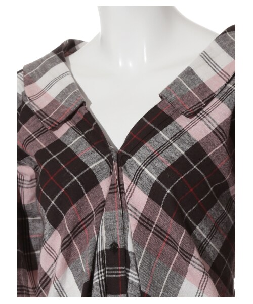 SNIDEL（スナイデル）の「チェックシャツロングワンピース（マキシ丈・ロングワンピース・レディース・MIX/BRW/BLK・F）」の8枚目の写真