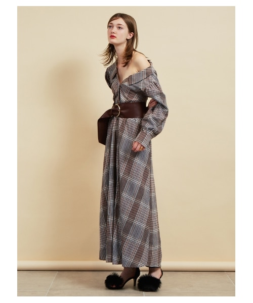 SNIDEL（スナイデル）の「チェックシャツロングワンピース（マキシ丈・ロングワンピース・レディース・MIX/BRW/BLK・F）」の13枚目の写真