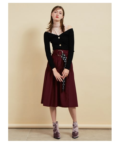 SNIDEL（スナイデル）の「リバーシブルラップスカート（膝丈スカート  