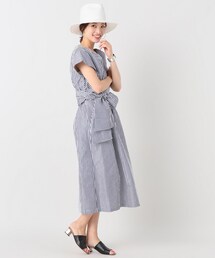 イエナ リネン ウエストマーク ワンピース IENA（イエナ）の「リネンウエストマークワンピースストライプ