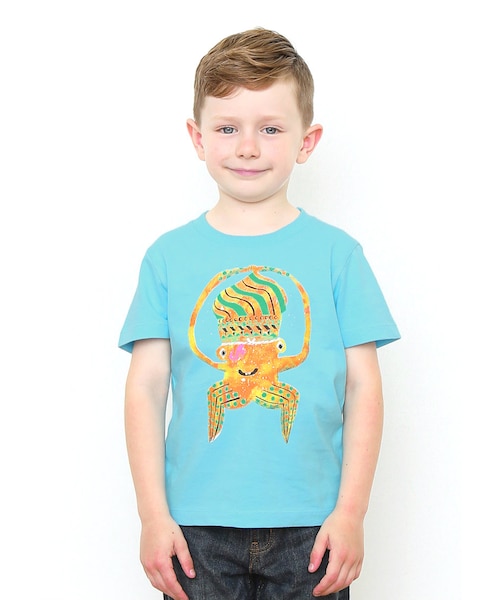 Design Tshirts Store graniph(デザイン ティーシャツ ストア グラニフ)の「だいおういかのいかたろう (ザ キャビン カンパニー)(トップス・キッズ・スカイ ブルー・90/100/110/120/130)」の1枚目の写真
