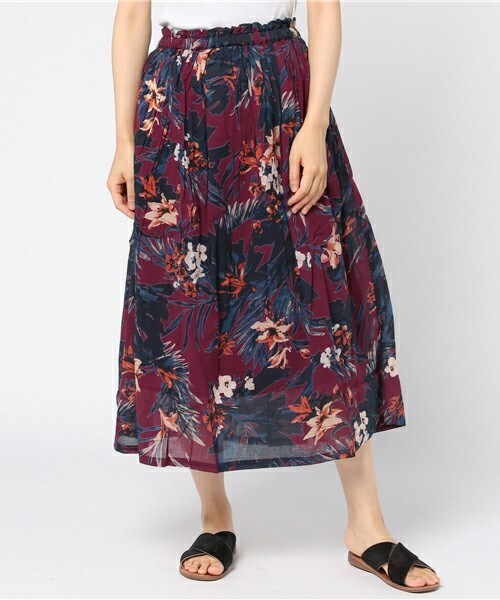 archives（アルシーヴ）の「コットンボイルプリントスカート（スカート・レディース・オフホワイト/ネイビー/ワイン・MEDIUM）」の12枚目の写真