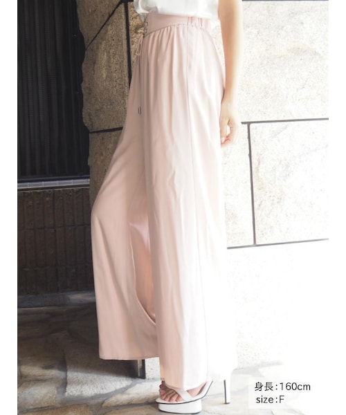 RESEXXY（リゼクシー）の「レースアップワイドパンツ（パンツ・レディース・ブラック/ピンク/ベージュ・F）」の8枚目の写真