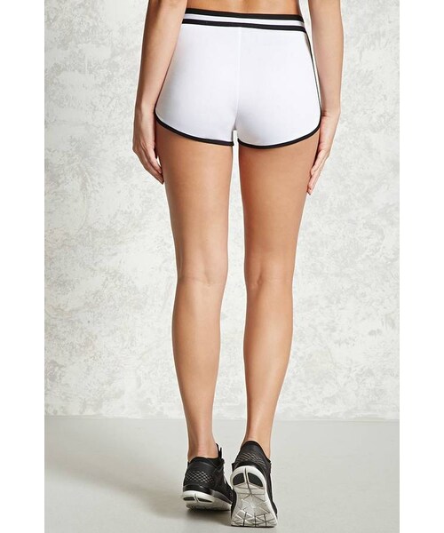 FOREVER 21+ Active Contrast Trim Shorts