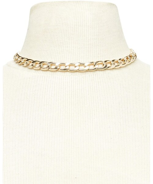 FOREVER 21（フォーエバー トゥエンティーワン）の「FOREVER 21+ Curb Chain Necklace（ネックレス・レディース・Gold・ONE SIZE）」の2枚目の写真