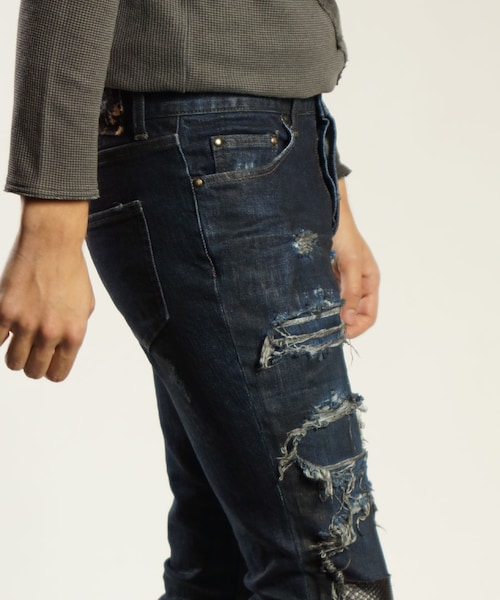 SHELLAC デストロイ&ダメージskinny DARK BLUE 新品