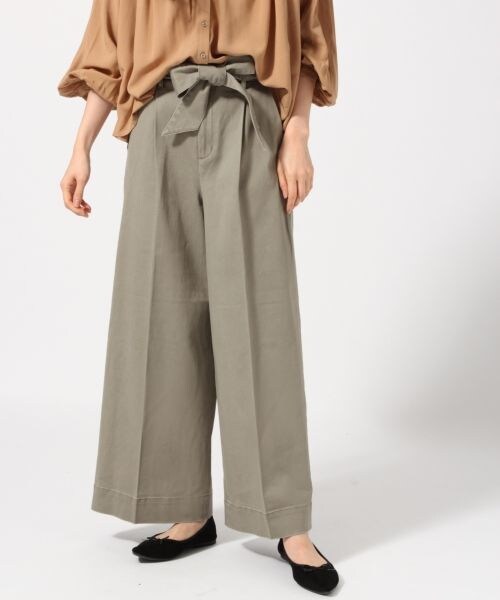 GLOBAL WORK（グローバルワーク）の「リボンチノワイドパンツ（パンツ・ピンク/ベージュ/カーキ/ネイビー）」の3枚目の写真